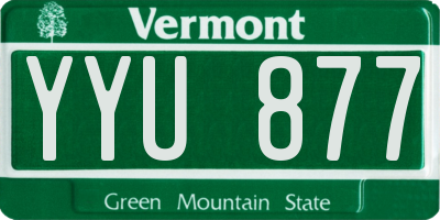 VT license plate YYU877