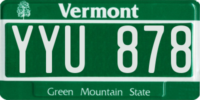 VT license plate YYU878