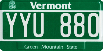 VT license plate YYU880