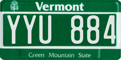 VT license plate YYU884