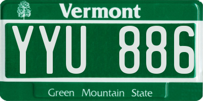 VT license plate YYU886