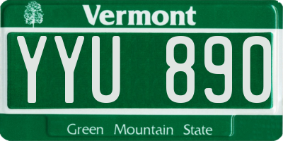 VT license plate YYU890
