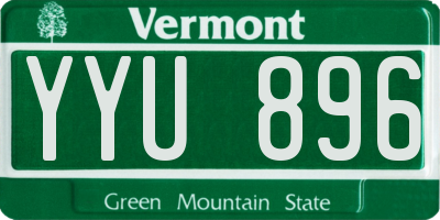 VT license plate YYU896