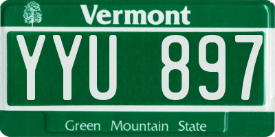VT license plate YYU897