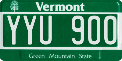 VT license plate YYU900