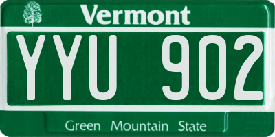 VT license plate YYU902