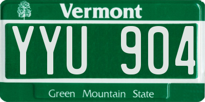 VT license plate YYU904
