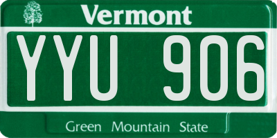 VT license plate YYU906