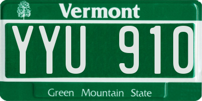 VT license plate YYU910