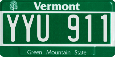 VT license plate YYU911