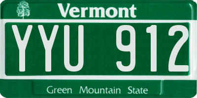 VT license plate YYU912