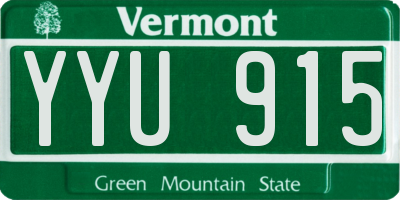 VT license plate YYU915
