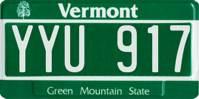 VT license plate YYU917