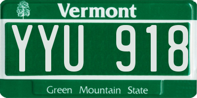 VT license plate YYU918