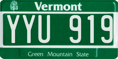VT license plate YYU919