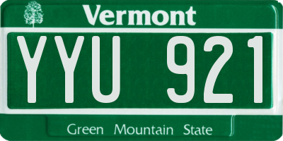 VT license plate YYU921