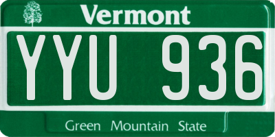 VT license plate YYU936
