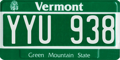 VT license plate YYU938