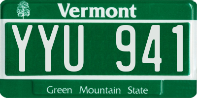 VT license plate YYU941