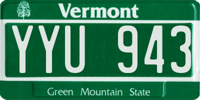 VT license plate YYU943