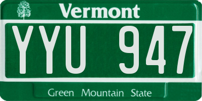 VT license plate YYU947
