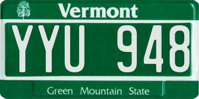 VT license plate YYU948