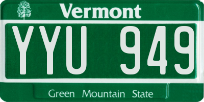 VT license plate YYU949