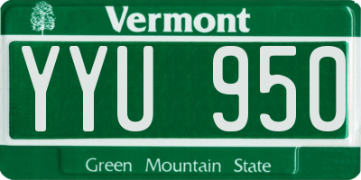 VT license plate YYU950