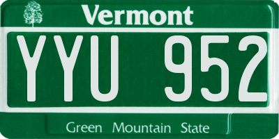 VT license plate YYU952