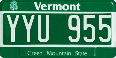 VT license plate YYU955