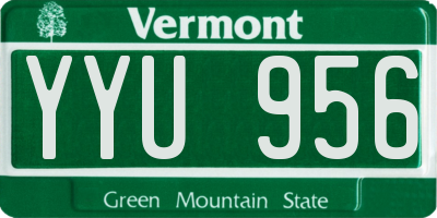 VT license plate YYU956