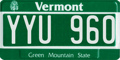 VT license plate YYU960