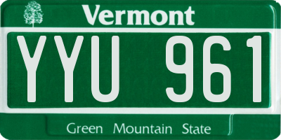 VT license plate YYU961