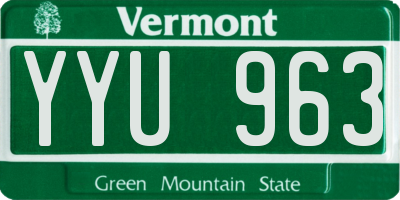 VT license plate YYU963