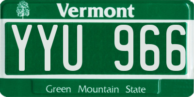 VT license plate YYU966