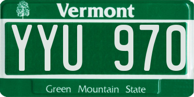 VT license plate YYU970