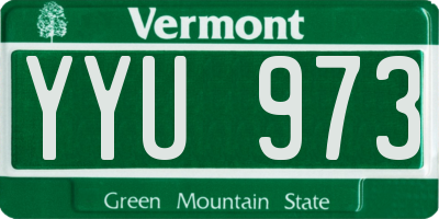 VT license plate YYU973