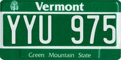 VT license plate YYU975