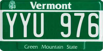 VT license plate YYU976