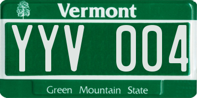 VT license plate YYV004