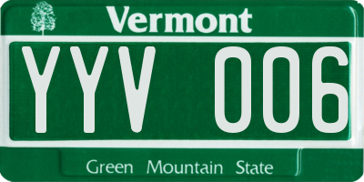 VT license plate YYV006