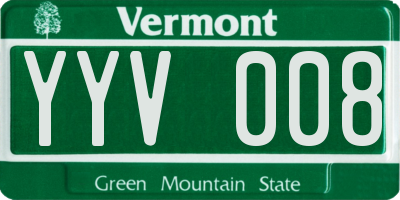 VT license plate YYV008