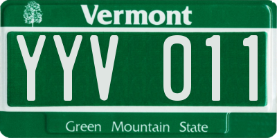 VT license plate YYV011
