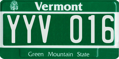 VT license plate YYV016