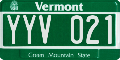 VT license plate YYV021