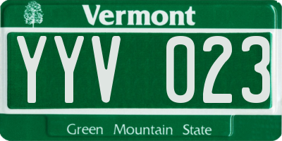 VT license plate YYV023