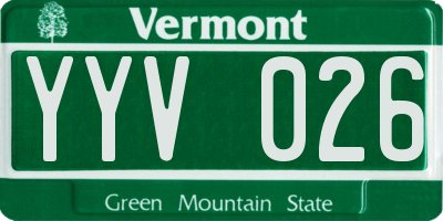 VT license plate YYV026