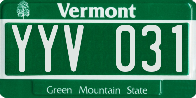VT license plate YYV031