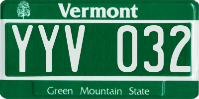 VT license plate YYV032