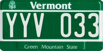 VT license plate YYV033